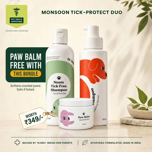 Free Dr.Dog Paw Balm worth Rs 349 with the Monsoon Tick-Protect Duo bundle