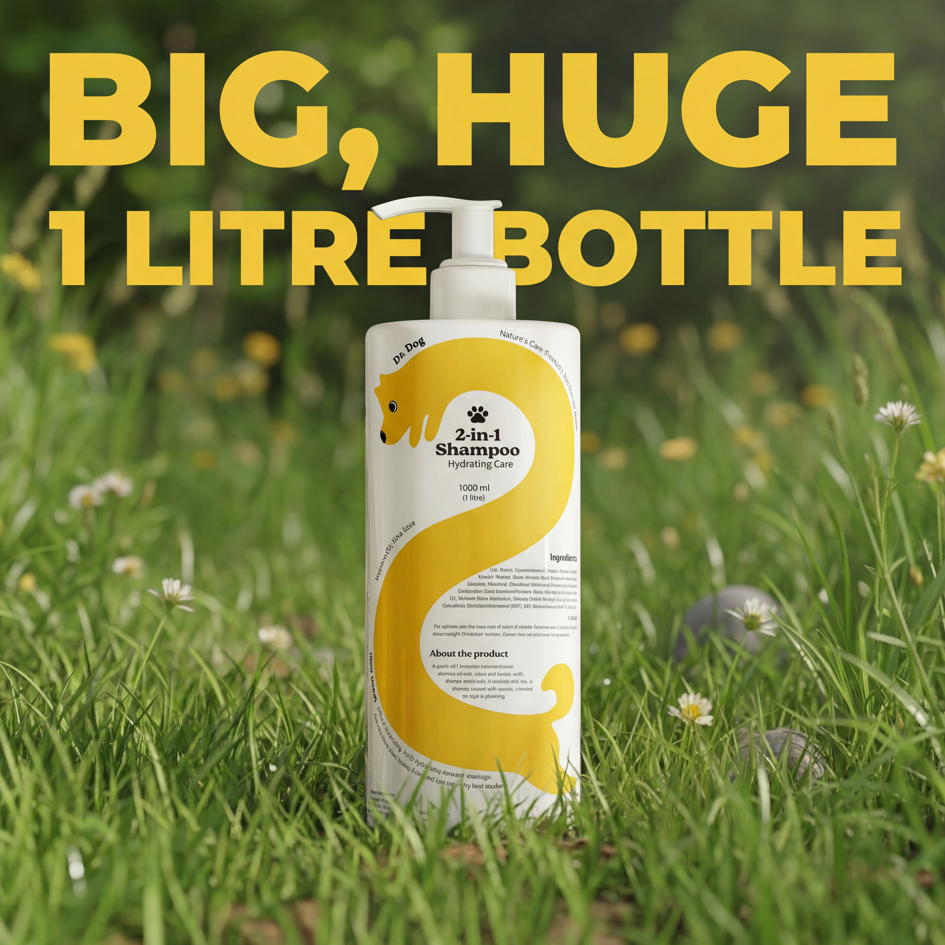 Dr.Dog 2-in-1 Dog Shampoo 1 litre bottle front view