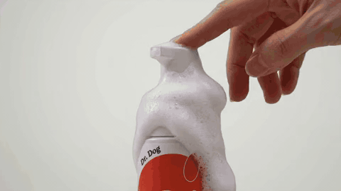 Dr.Dog Dry Shampoo foam dispensing without water