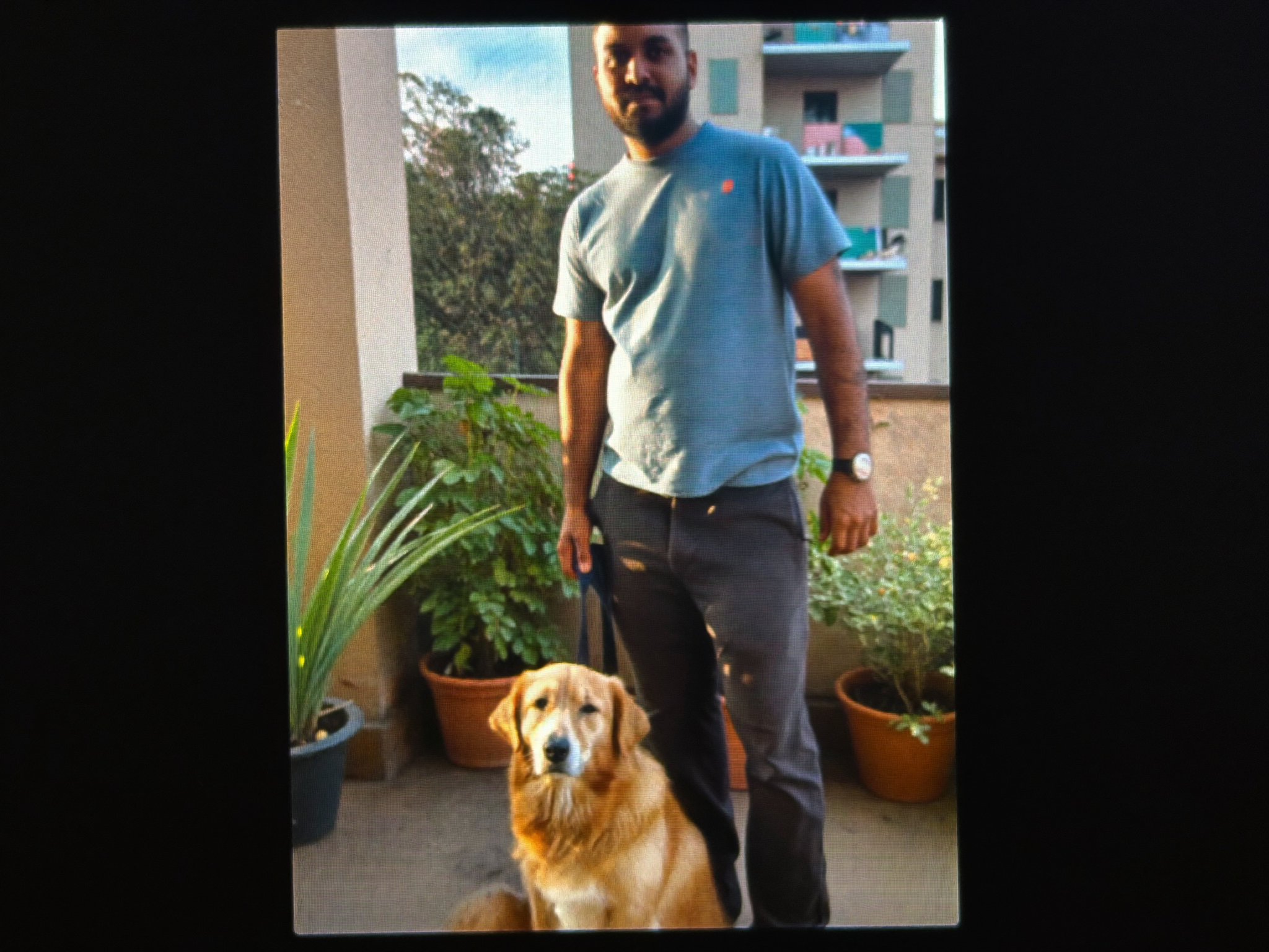 Arjun M. with his Golden Retriever in Bangalore