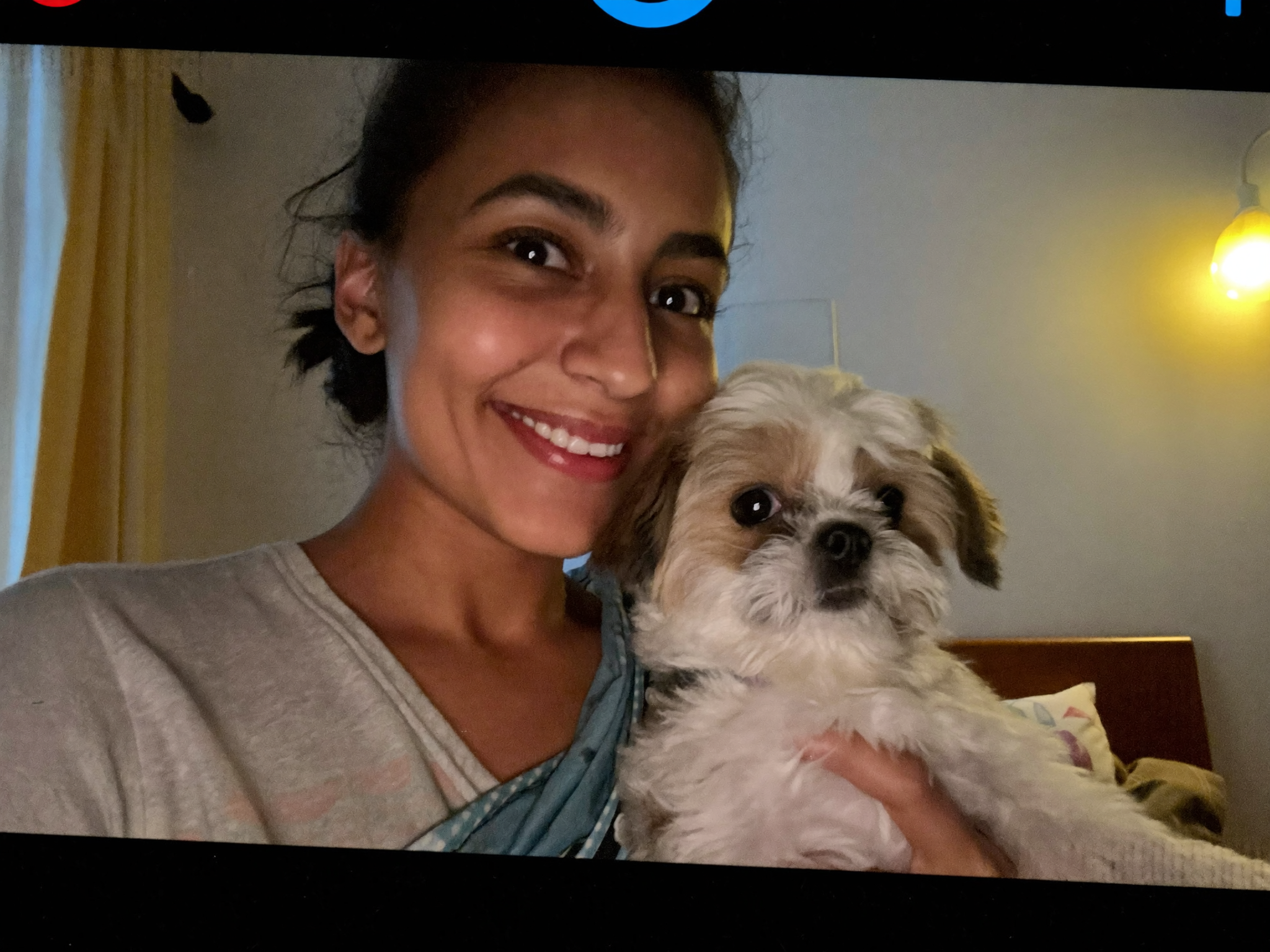 Dr. Meera R. with her Shih Tzu puppy in Delhi